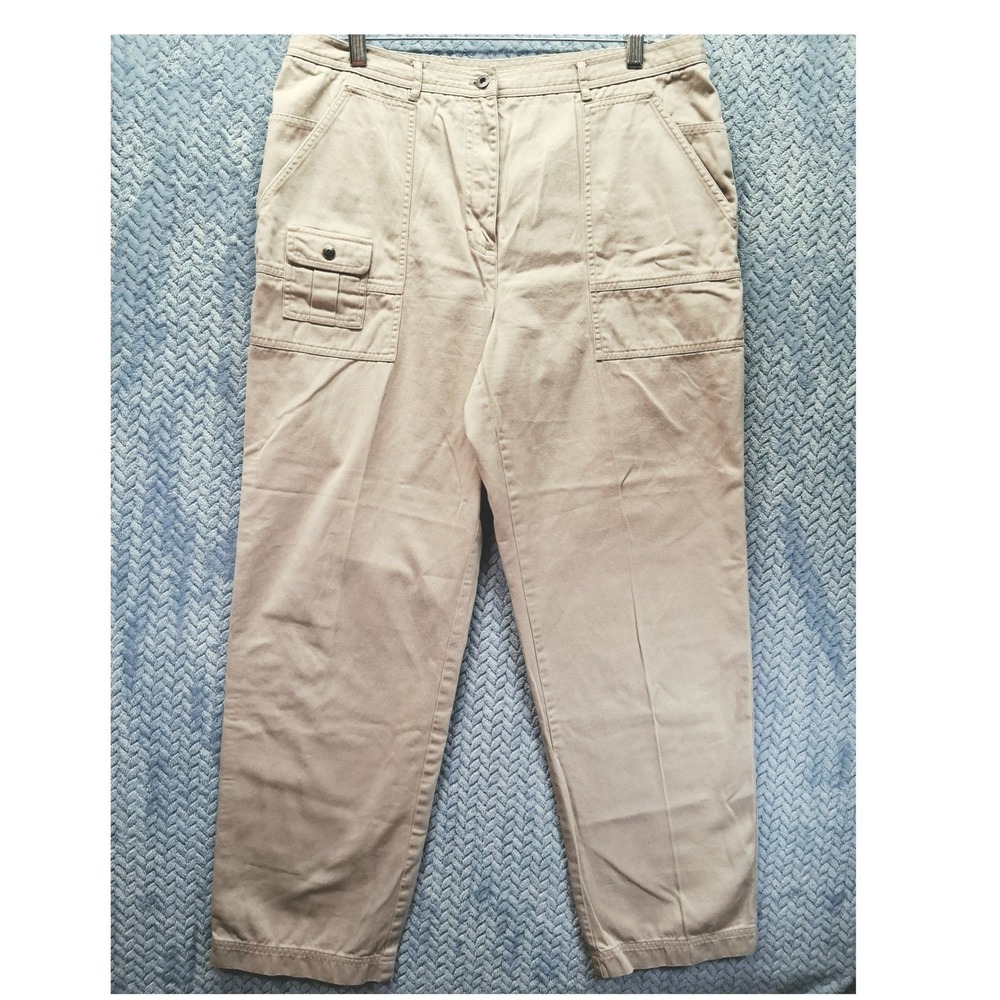 Vintage Lauren Ralph Lauren Khaki Cargo Pants Womens 14 Straight Leg Utility